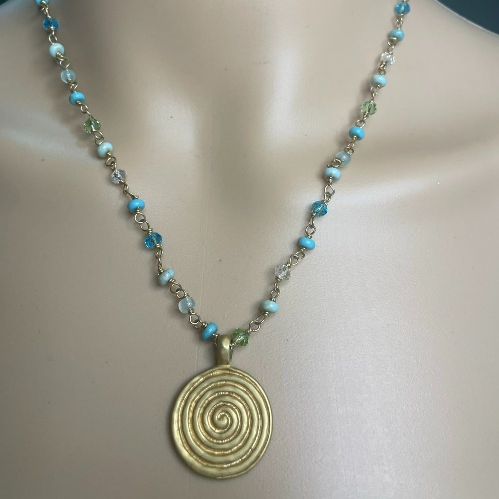 Ralph Lauren Gold and beaded Necklace, bracelet and earings